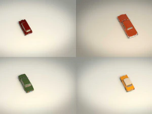low poly sedan car pack 03 3D Model