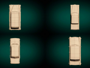 low poly sedan car pack 03 3D 模型
