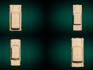 low poly sedan car pack 03 3D Model
