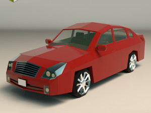 low poly sedan car 12 3D 모델