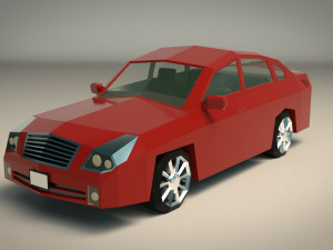 low poly sedan car 12 3D Model