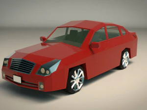 berlina low poly 12 Modello 3D