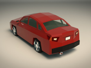 low poly sedan car 12 3D Model