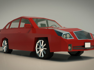 low poly sedan car 12 3D Model