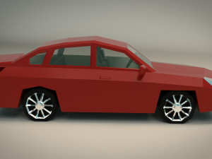 low poly sedan car 12 3D Model