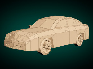 low poly sedan car 12 3D Model