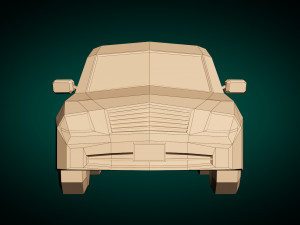 low poly sedan car 12 3D Model