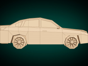 low poly sedan car 12 3D Model