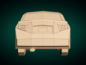low poly sedan car 12 3D Model