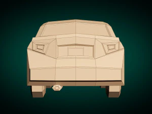 berlina low poly 12 Modello 3D