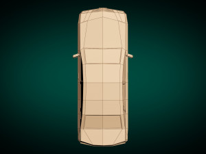 low poly sedan car 12 3D Model