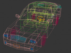 low poly sedan car 12 3D Model