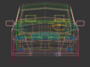 low poly sedan car 12 3D Model