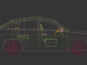 low poly sedan car 12 3D Model