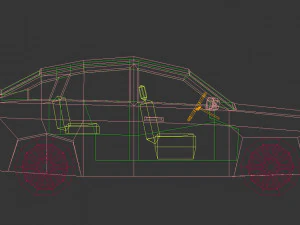 berlina low poly 12 Modello 3D