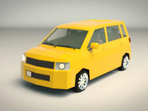 minivan a basso poli 01 Modello 3D