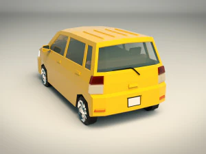 minivan a basso poli 01 Modello 3D