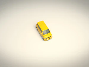 minivan a basso poli 01 Modello 3D