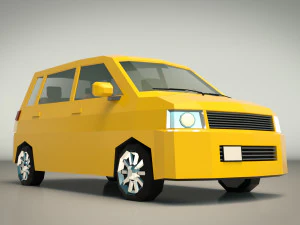 minivan a basso poli 01 Modello 3D