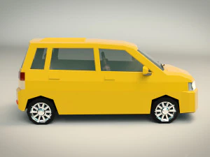 minivan a basso poli 01 Modello 3D