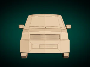 minivan a basso poli 01 Modello 3D