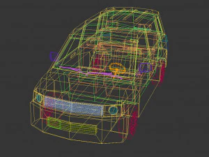 minivan a basso poli 01 Modello 3D
