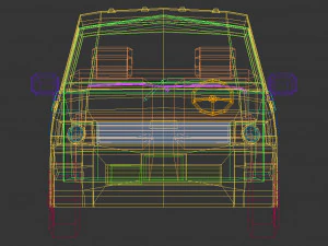 minivan a basso poli 01 Modello 3D