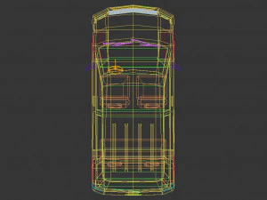minivan a basso poli 01 Modello 3D