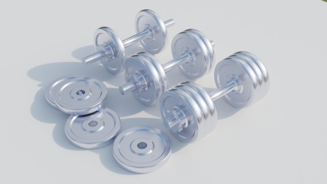 Dumbbells 3D Model .c4d .max .obj .3ds .fbx .stl .blend 
