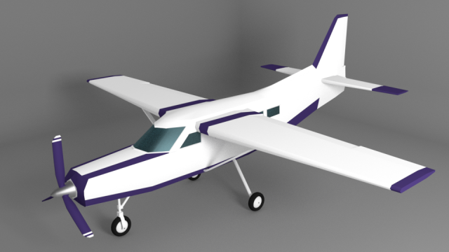 cessna 208 low poly 3D 모델 .c4d .max .obj .3ds .fbx .stl .blend 