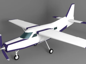 세스나 208 로우 폴리 3D 모델