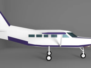 cessna 208 baixo poli Modelo 3D