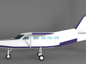 cessna 208 baixo poli Modelo 3D