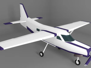 cessna 208 baixo poli Modelo 3D