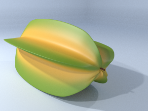 simple star fruit 3D Model