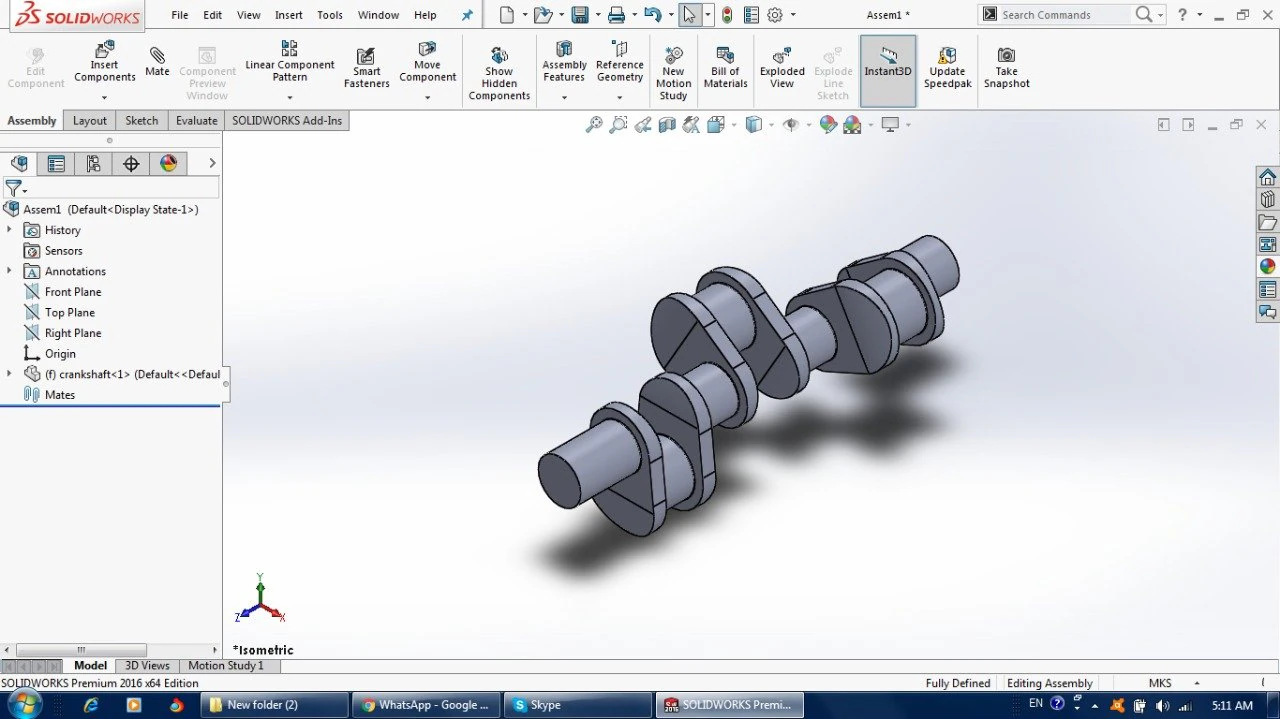 v6 engine crankshaft 3D Model .c4d .max .obj .3ds .fbx .stl .blend