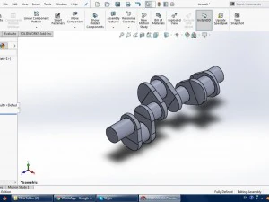 v6 engine crankshaft 3D Model