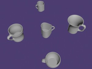coffee mug and cup 3D Модель