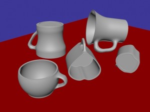 coffee mug and cup 3D Модель