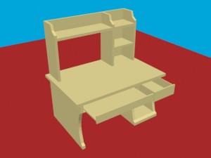 computer table 3D Model