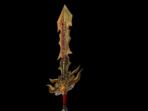 espada de baja poli Modelo 3D