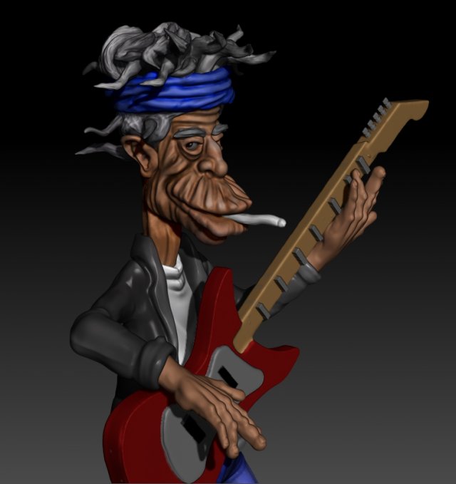 keith richards 3D 打印模型 .c4d .max .obj .3ds .fbx .stl .blend 