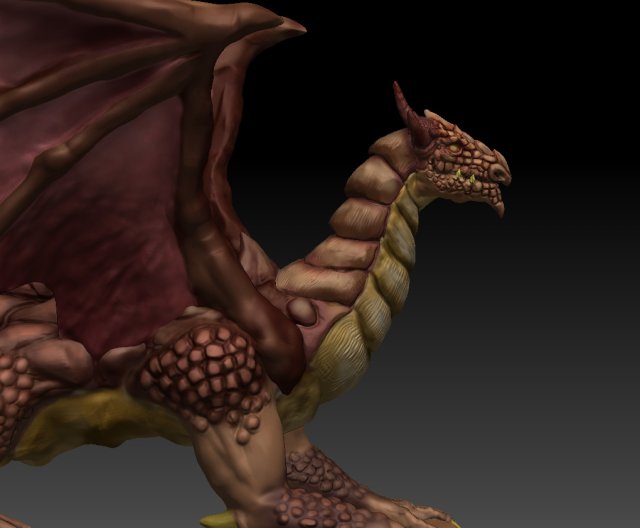 powerfull dragon 3D Print Model .c4d .max .obj .3ds .fbx .stl .blend 
