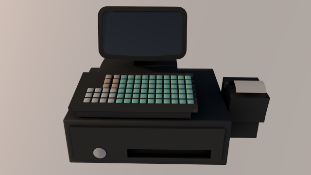 cash desk 2 3D 模型 .c4d .max .obj .3ds .fbx .stl .blend 