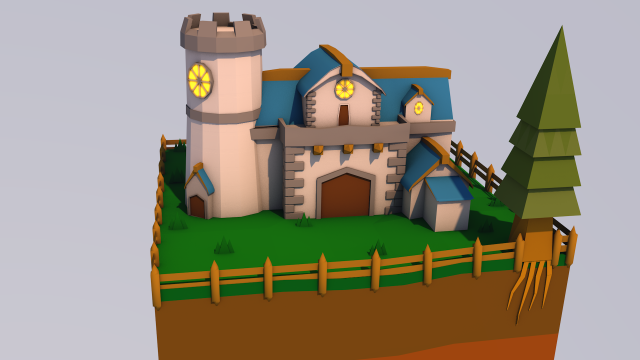 castle Modelo 3D .c4d .max .obj .3ds .fbx .stl .blend 