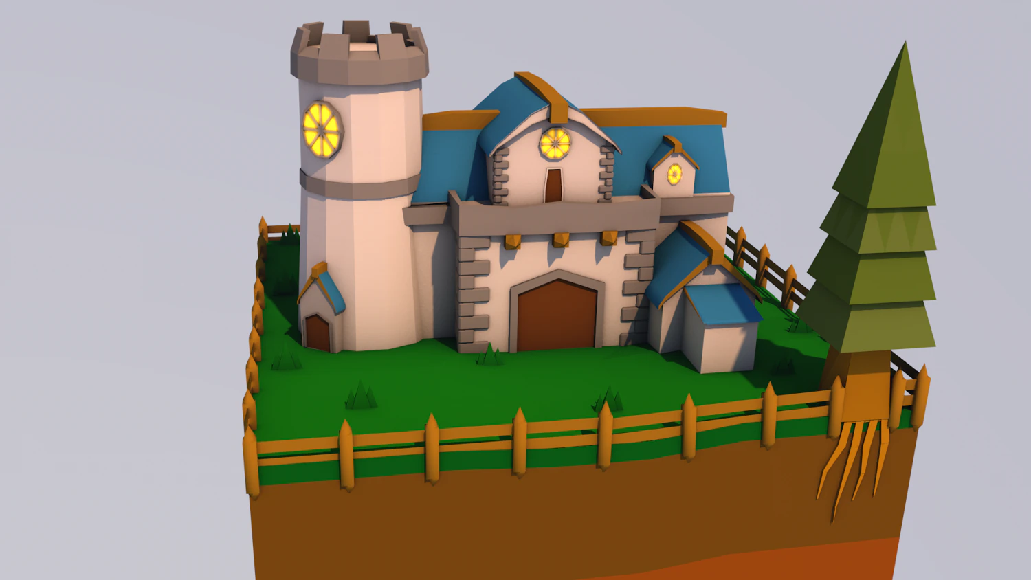 castle 3D Model .c4d .max .obj .3ds .fbx .stl .blend