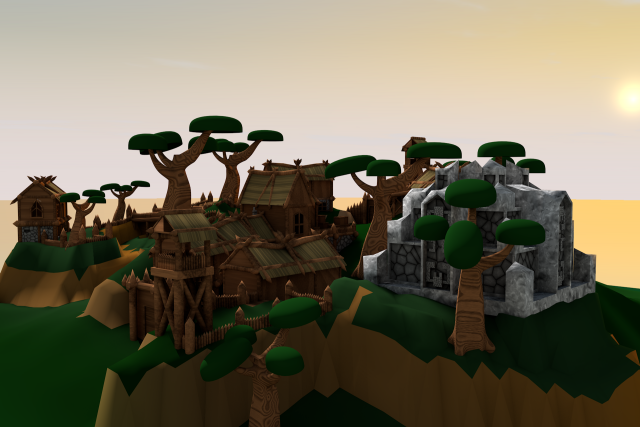 village Model 3D .c4d .max .obj .3ds .fbx .stl .blend 