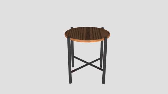 wood table steal metal 3D Модель .c4d .max .obj .3ds .fbx .stl .blend
