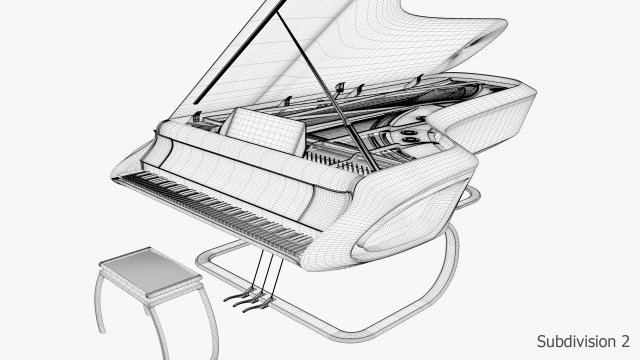 pianosuunnittelun 3D-malli Piano 3DExportissapianosuunnittelun 3D-malli Piano 3DExportissa  