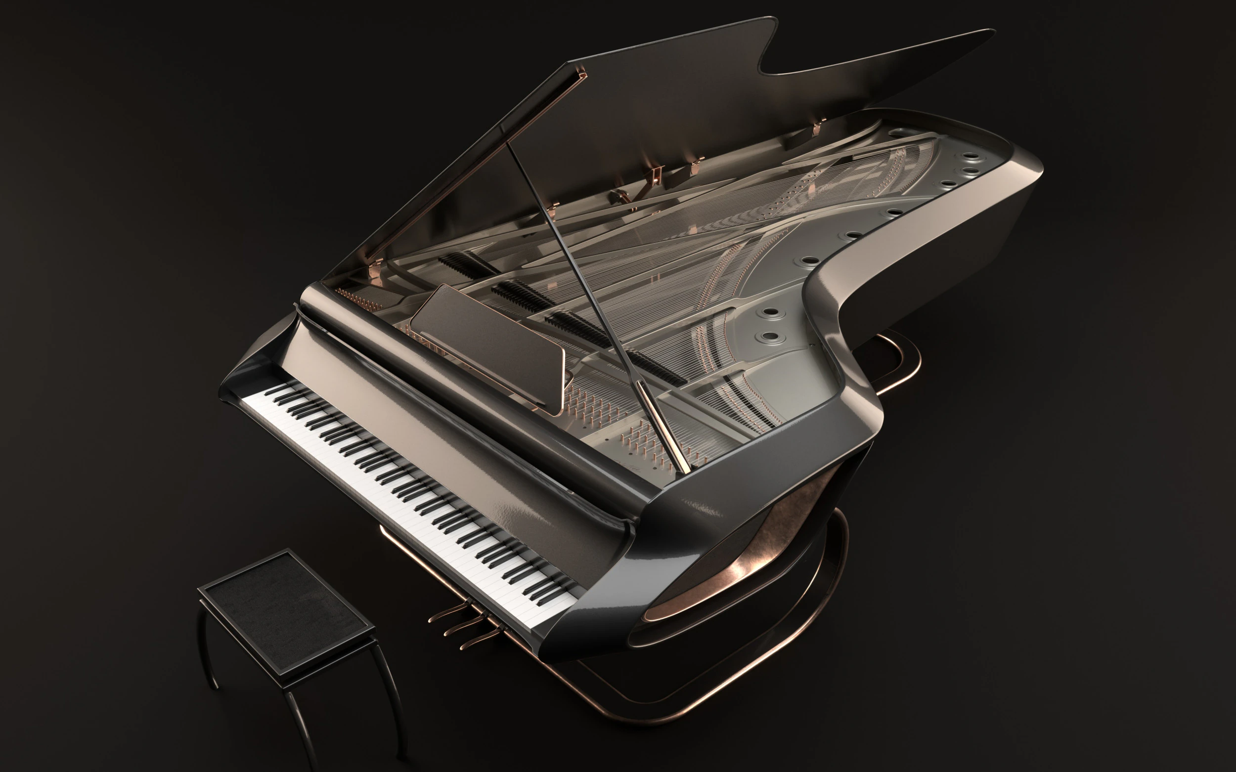 Piano design 3D Model .c4d .max .obj .3ds .fbx .stl .blend 